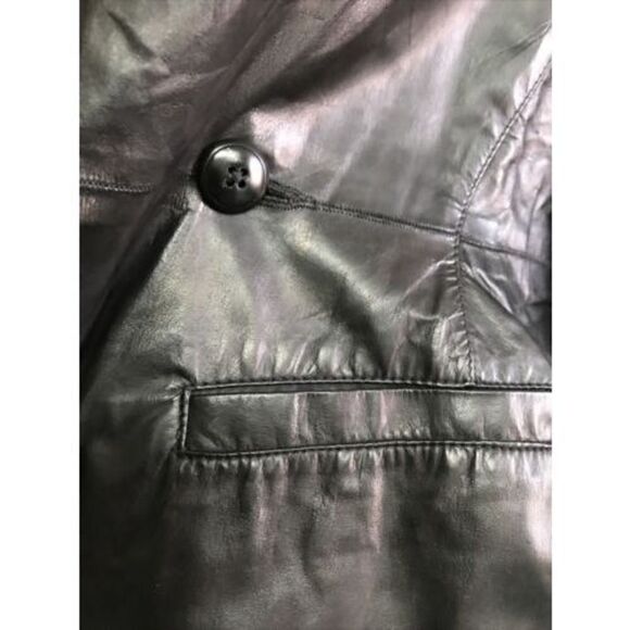 Rick Owens Kangaroo leather jacket Women 8 BLACK Double Button Pockets Lined - Picture 4 of 15